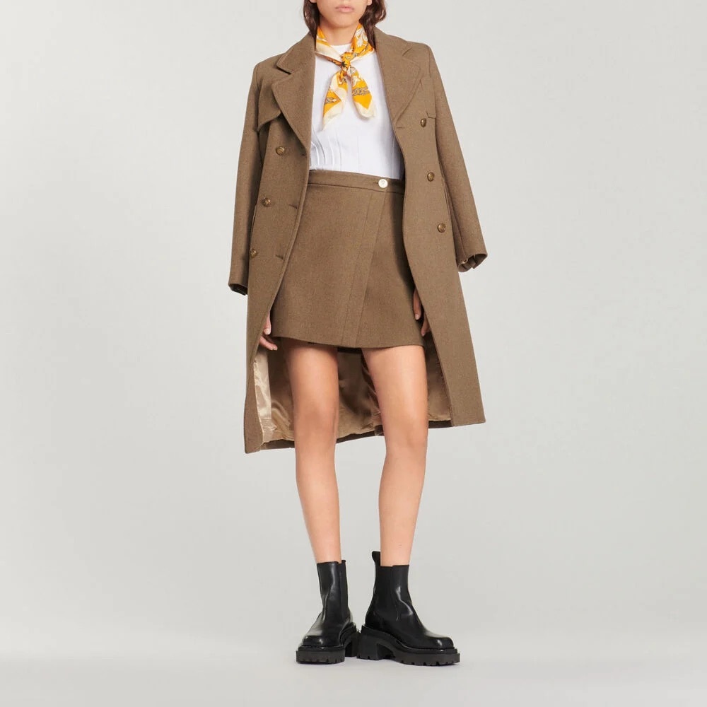 Sandro Short Wraparound Skirt